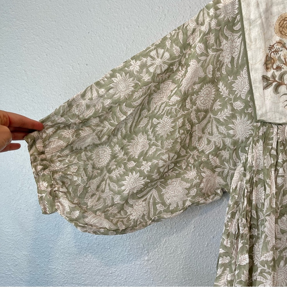 NEW Daughters Of India Diya Pistachio Green Gauze Boho Sundress Mini Dress large - Picture 5 of 9